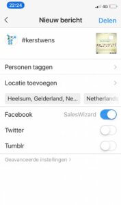 Opties Instagram bericht