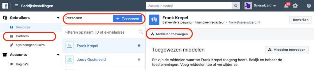 Middelen toewijzen aan personen in Facebook Middelen toewijzen aan personen in Facebook
