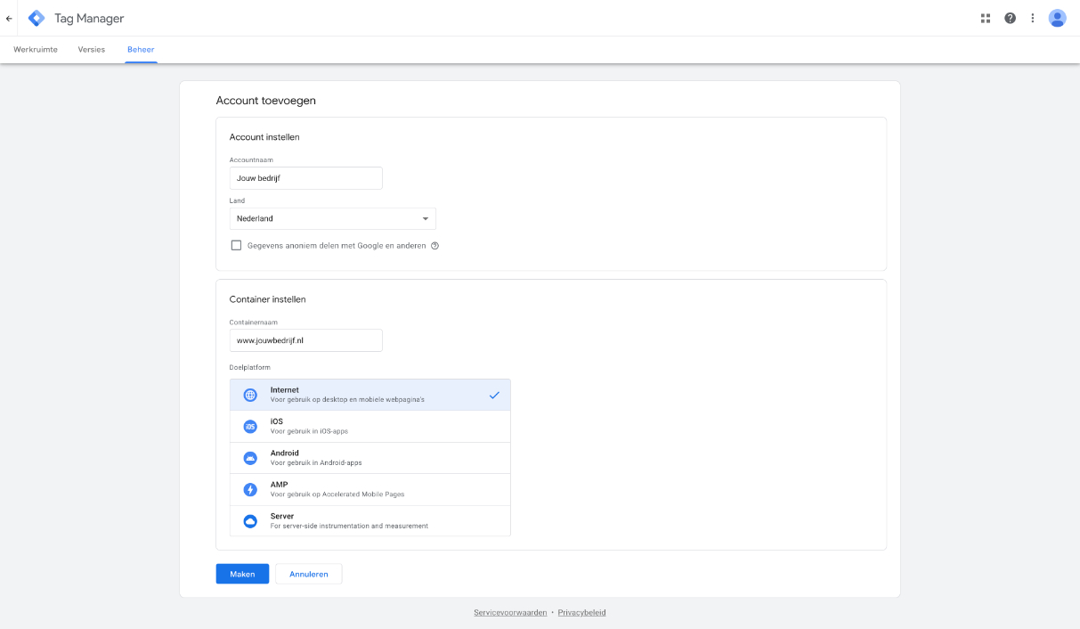 google tag manager account aanmaken google tag manager account aanmaken